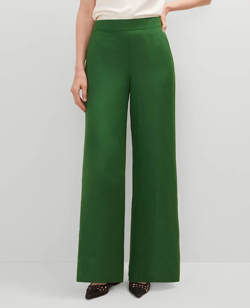 Ann Taylor The Tall Palazzo Pant in Linen Blend Size 2XL Leafy Green Women's