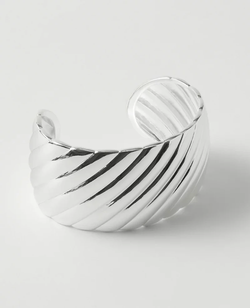 Ann Taylor Twisted Metal Cuff Bracelet Silvertone Women's