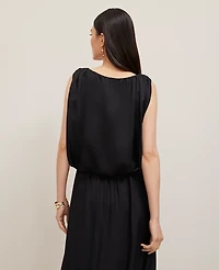 Ann Taylor Petite Bubble Hem Tank Top Black Women's