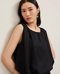 Ann Taylor Petite Bubble Hem Tank Top Black Women's