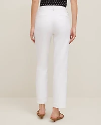 Ann Taylor The Petite Eva Ankle Pant in Linen Twill — Curvy Fit Size 8 White Women's
