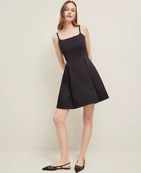 Ann Taylor Petite Strappy Flare Dress Black Women's