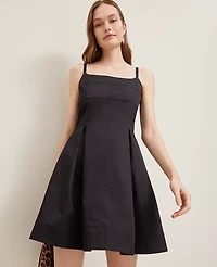 Ann Taylor Petite Strappy Flare Dress Black Women's