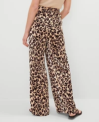 Ann Taylor The Pleated Wide-Leg Pant Animal Print _Black Women's