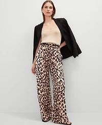 Ann Taylor The Pleated Wide-Leg Pant Animal Print _Black Women's