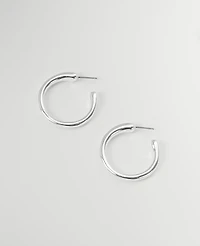 Ann Taylor Thin Hoop Earrings Silvertone Women's
