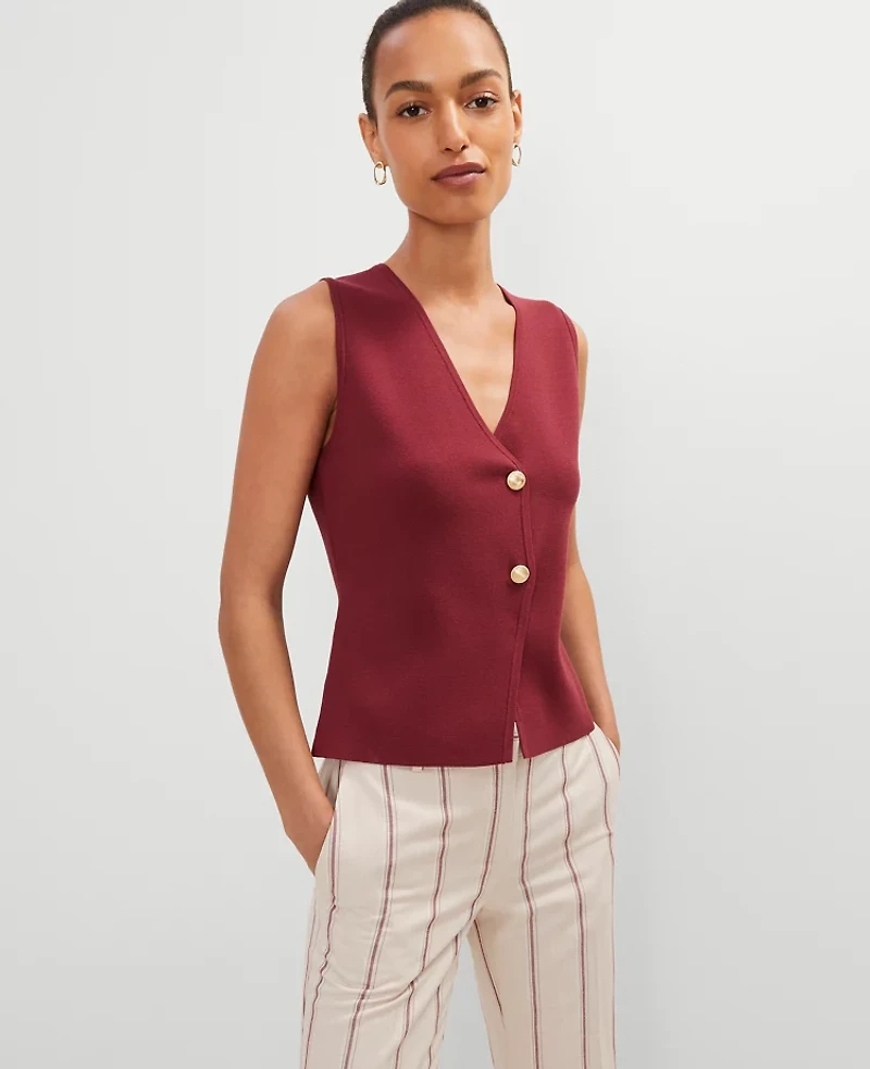 Ann Taylor V-Neck Sweater Vest Women's