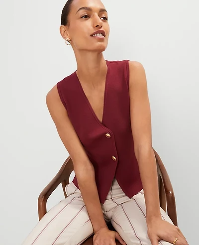 Ann Taylor V-Neck Sweater Vest Women's