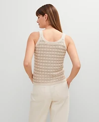 Ann Taylor Metallic Tweed Tank Top Neutral Women's