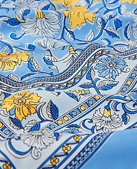 Ann Taylor Floral Square Silk Scarf Maritime Blue Women's