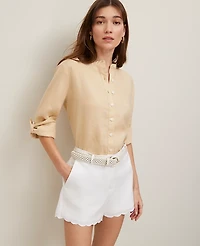 Ann Taylor Petite Relaxed Linen Perfect Shirt Women's