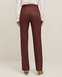 Ann Taylor The Sophia Straight Pant in Linen Twill — Curvy Fit Size 0 Rich Walnut Women's