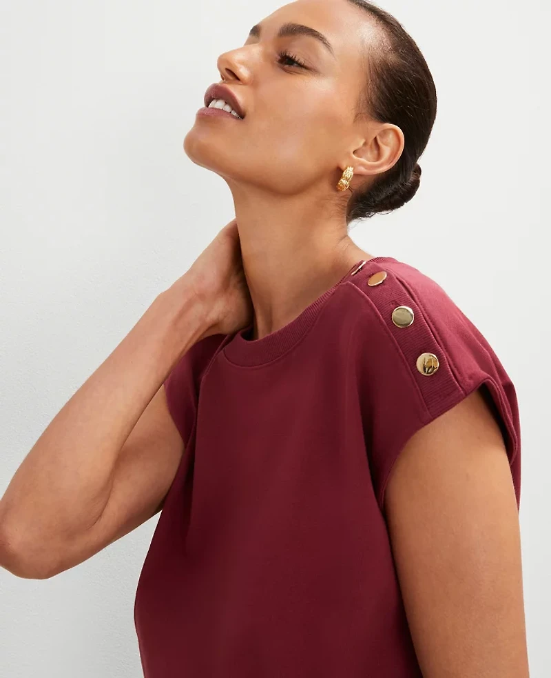 Ann Taylor Petite Shoulder Button Top Women's