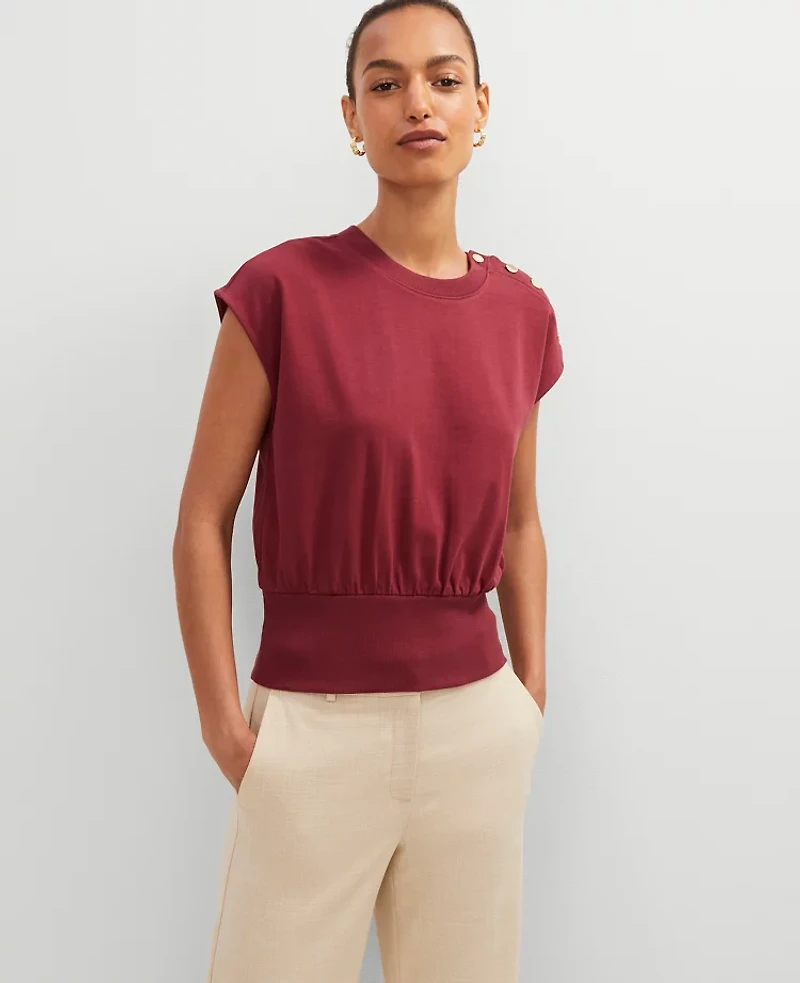 Ann Taylor Petite Shoulder Button Top Women's