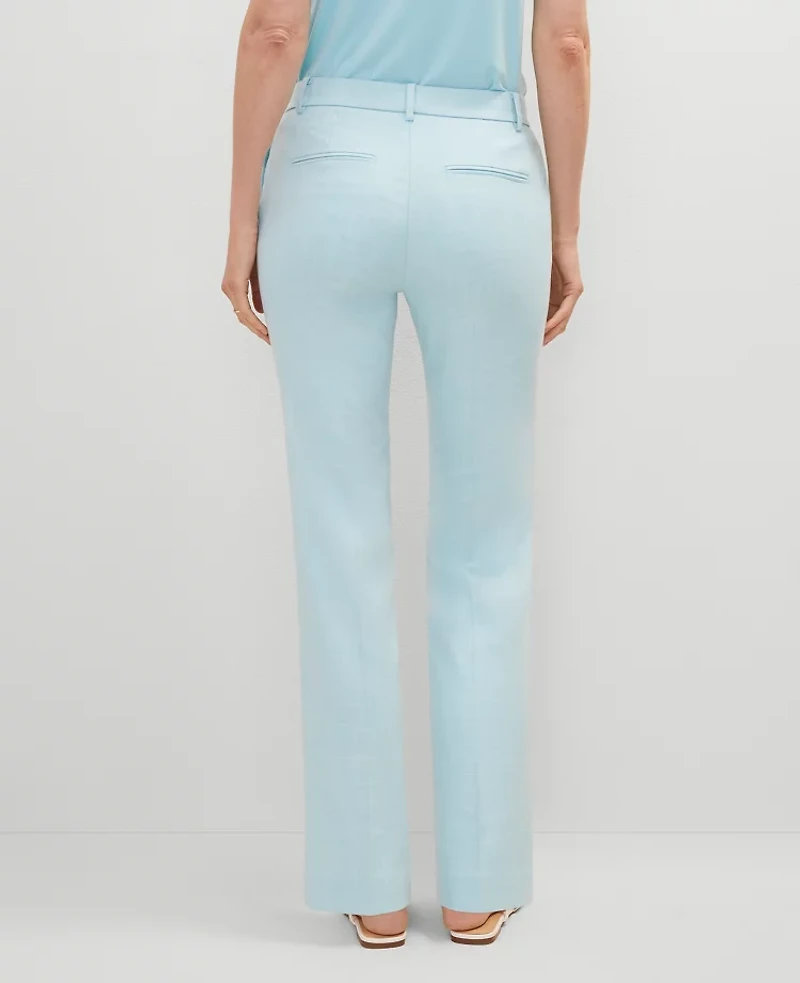 Ann Taylor The Sophia Straight Pant in Texture - Curvy Fit Size 2 Gulf Stream Blue Women's