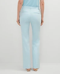 Ann Taylor The Sophia Straight Pant in Texture - Curvy Fit Size 2 Gulf Stream Blue Women's