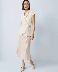Ann Taylor Crepe Blazer Wrap Midi Dress Ivory Whisper Women's