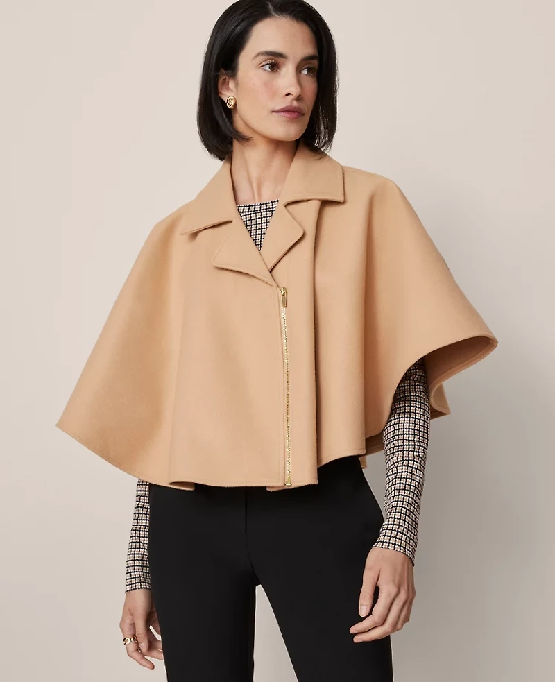 Ann Taylor Cropped Zip Poncho M/L Women's