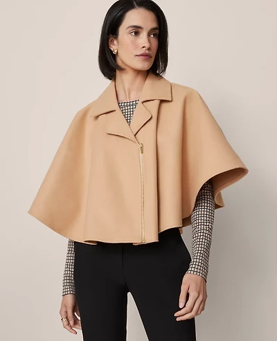 Ann Taylor Cropped Zip Poncho M/L Women's