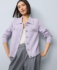Ann Taylor Embellished Collared Cardigan Women's