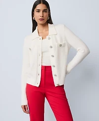 Ann Taylor Embellished Collared Cardigan Women's
