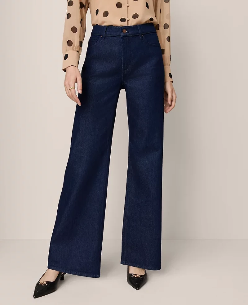Ann Taylor The Wide-Leg Jean Classic Rinse Wash Women's