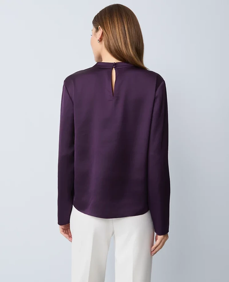 Ann Taylor Asymmetric Satin Top Women's