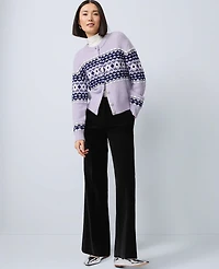 Ann Taylor Fair Isle Cardigan Lavender Bouquet Women's
