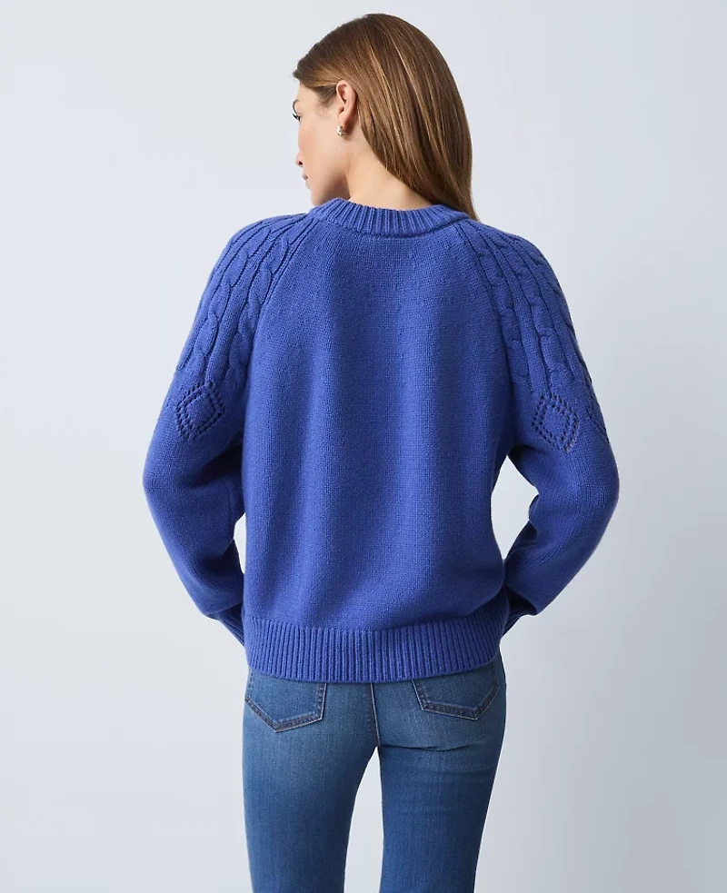 Ann Taylor Weekend Collection Mixed Stitch Sweater Women's