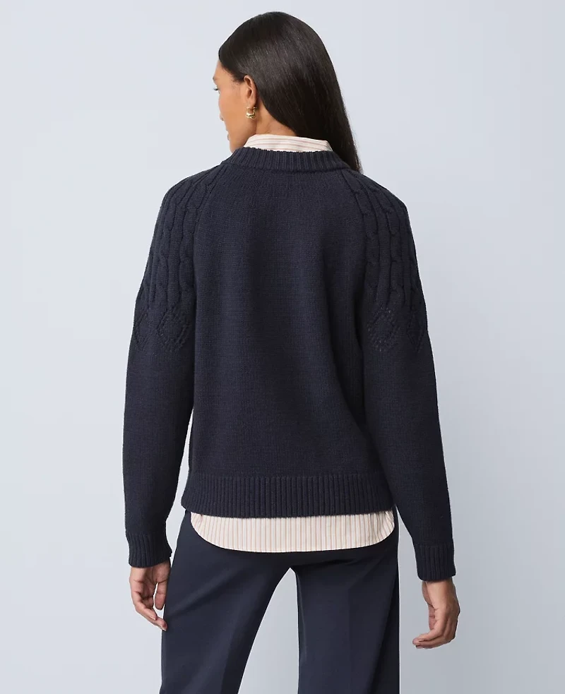 Ann Taylor Weekend Collection Mixed Stitch Sweater Women's