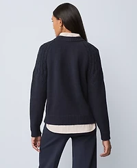 Ann Taylor Weekend Collection Mixed Stitch Sweater Women's