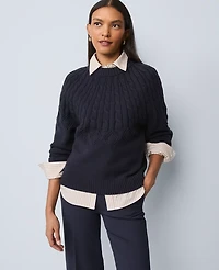 Ann Taylor Weekend Collection Mixed Stitch Sweater Women's