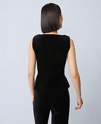 Ann Taylor Velvet Square Neck Vest Black Women's