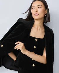 Ann Taylor Velvet Square Neck Vest Black Women's
