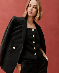 Ann Taylor Velvet Square Neck Vest Black Women's