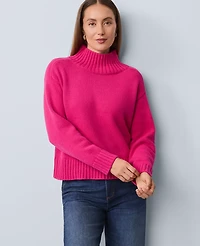 Ann Taylor Ribbed Mock Neck Sweater Women's