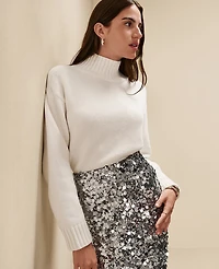 Ann Taylor Ribbed Mock Neck Sweater Women's