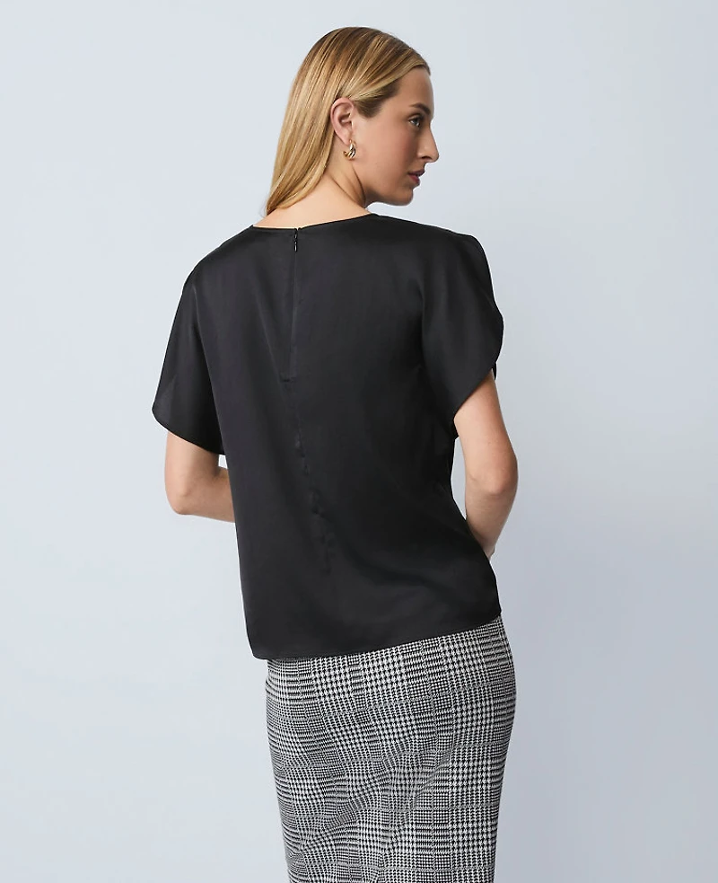 Ann Taylor Satin Cowl Neck Top Women's