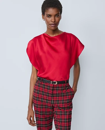 Ann Taylor Satin Cowl Neck Top Women's