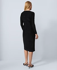 Ann Taylor Velvet Dot Midi Dress Black Women's