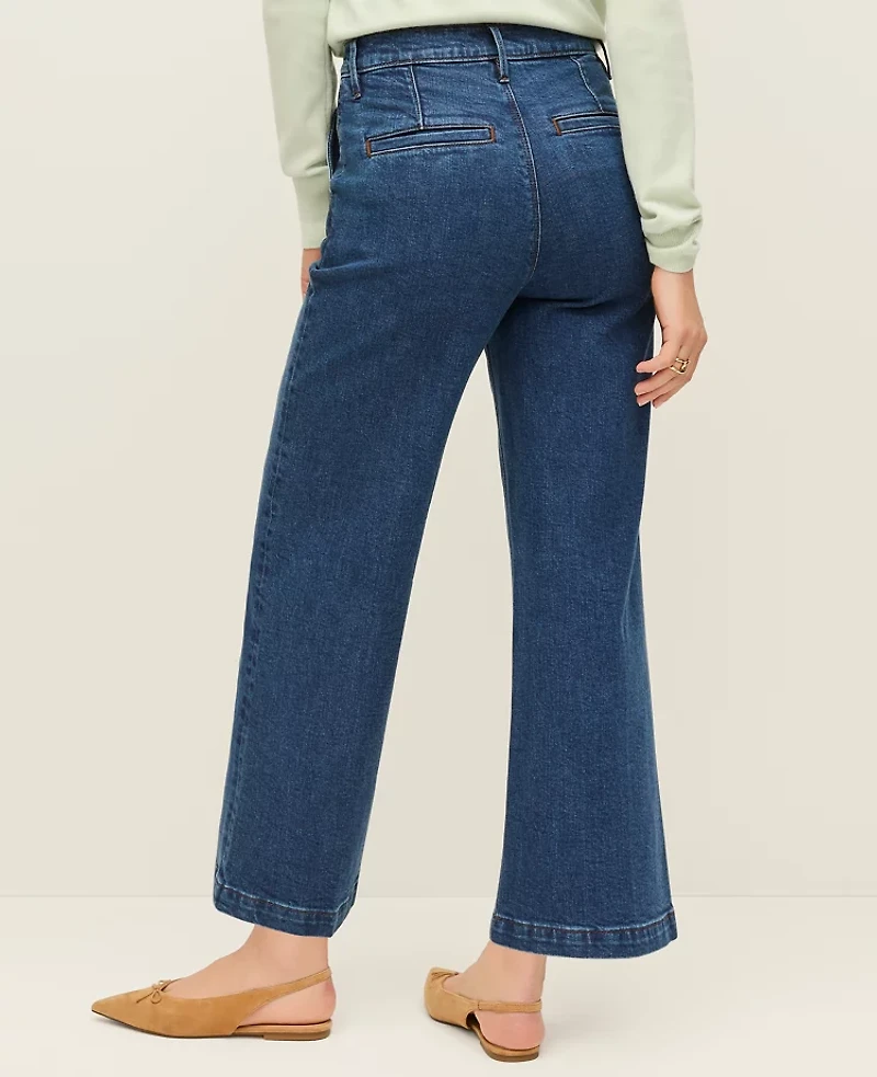 Ann Taylor The Trouser Crop Jean Luxe Indigo Wash Women's