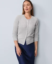 Ann Taylor Shimmer Cardigan Silver Women's