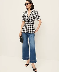 Ann Taylor The Wide-Leg Crop Jean Mid Stone Wash Women's