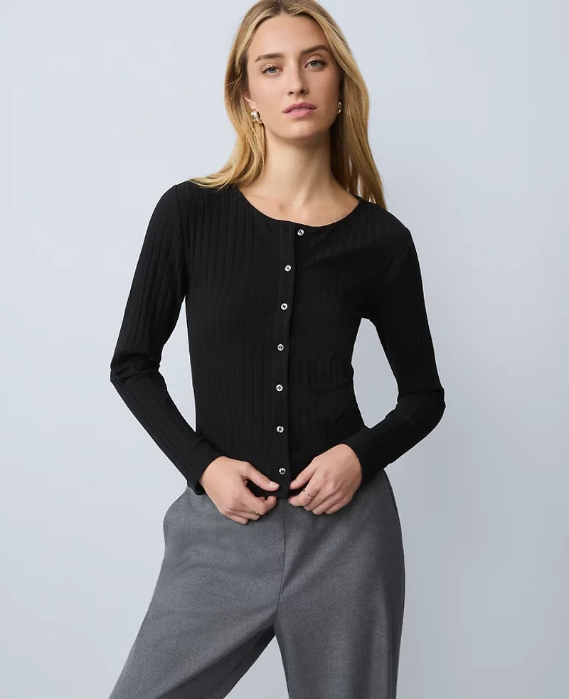 Ann Taylor Weekend Collection Crew Neck Cardigan Women's