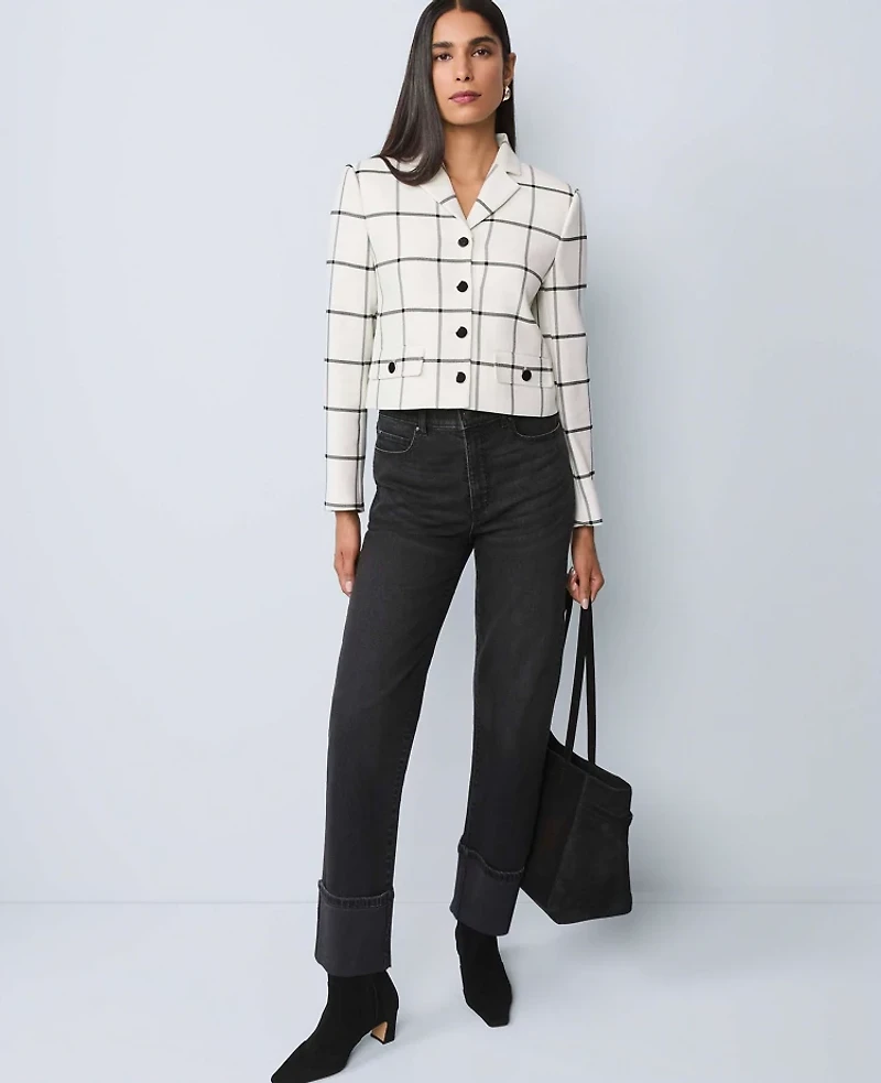 Ann Taylor The Boyfriend Jean Washed Black Women's