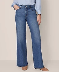 Ann Taylor The Wide-Leg Jean Medium Faded Wash Women's