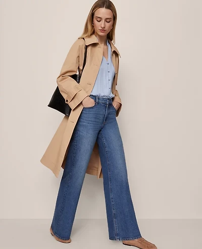 Ann Taylor The Wide-Leg Jean Medium Faded Wash Women's