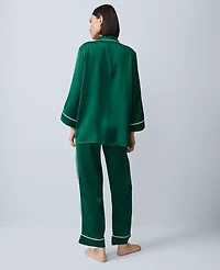 Ann Taylor Satin Pajama Set Night Garden Women's
