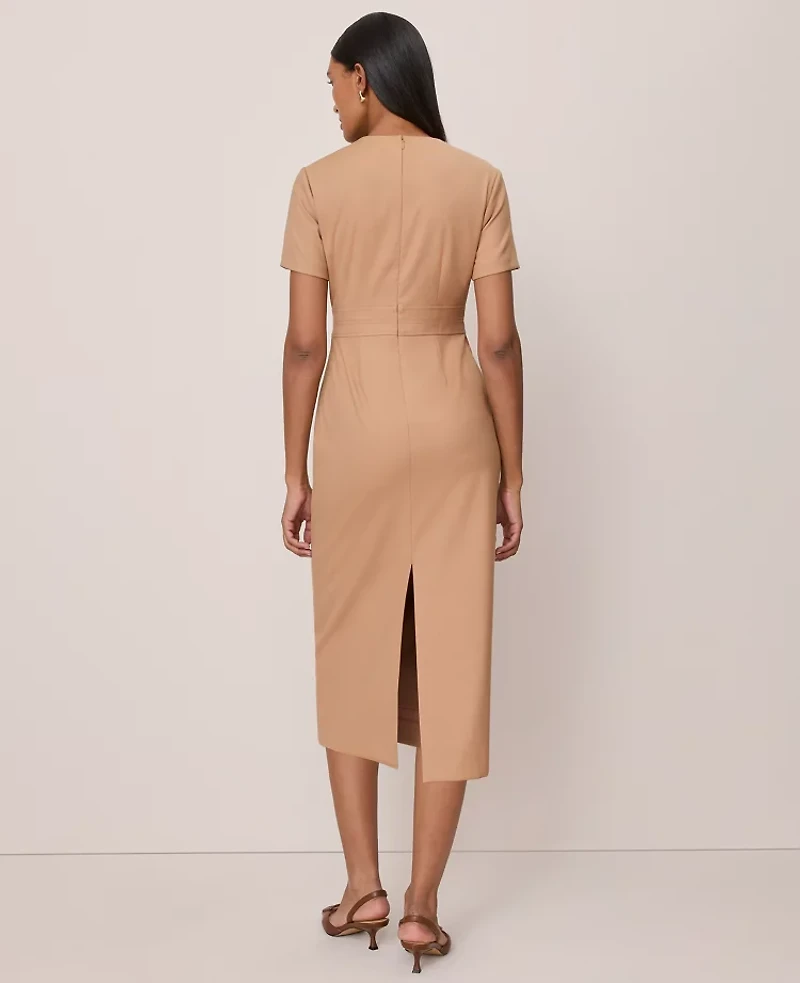 Ann Taylor Horsebit Midi Sheath Dress Sesame Women's