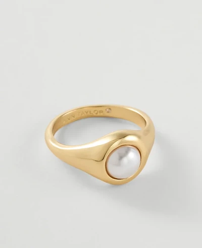 Ann Taylor Pearlized Metal Ring Goldtone Women's